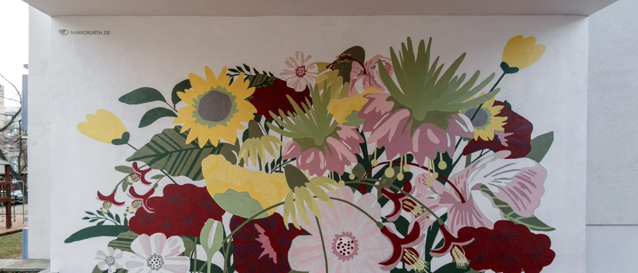 Fassadenkunst in Jena Lobeda, Künstler: Marko Kurth