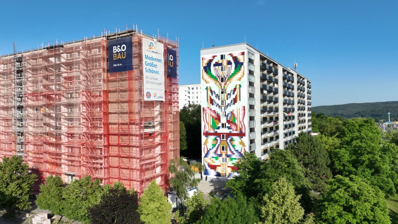 Fassadenkunst am Salvador-Allende-Platz, Künstler: Vincent  de Boer 