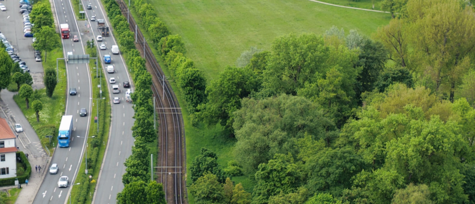 Drohnenaufnahme Blickrichtung Oberaue 
