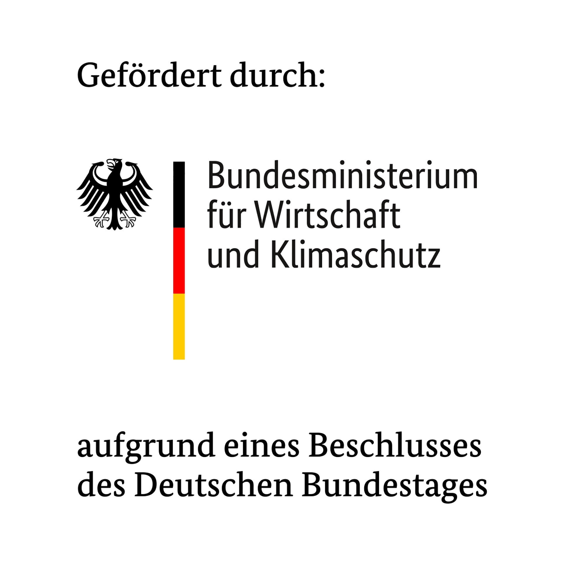 Bundesministerium für Wirtschaft und Klimaschutz Logo mit Förderzusatz