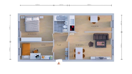Lichtdurchflutete 3 Raumwohnung mit Küche am Rande von Blankenhain